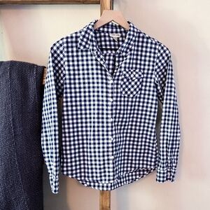 Cherokee Black & White Plaid Button-Down (Size XL)